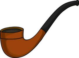 Flat illustration of smoking pipe. vector