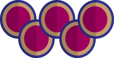 Brown and pink olympic rings. vector