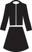 Vector women's dress icon in flat style.