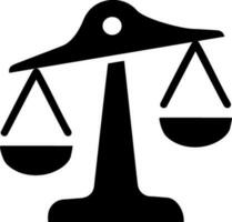 Justice scale in black color. vector