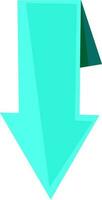 Stylish arrow shape ribbon in cyan color. vector