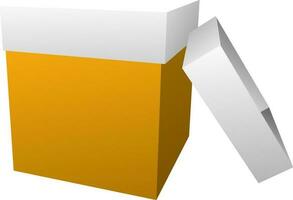 yellow and grey open gift box  in flat style. vector