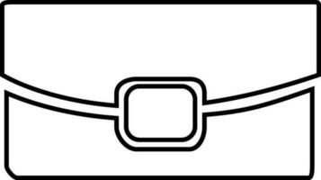 Black line illustration of a briefcase. vector