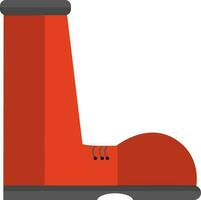 Icon of fire fighter boot in orange and gray color. vector