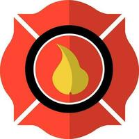 Fire department emblem in flat style. vector