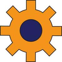 Orange color with stroke of wheel spinner icon in isolated. vector