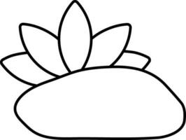 Icon of lotus with stone for spa massage concept. vector