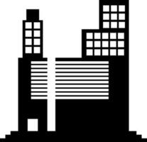 Building in black and white color. vector