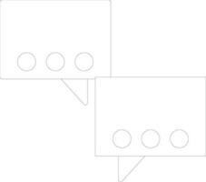 Line art chatting box on white background. vector