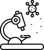Line art Virus Search Microscope icon in flat style. vector