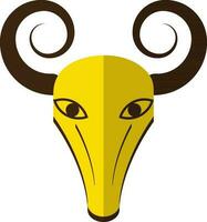 Creative astrological sign icon in capricorn with half shadow. vector