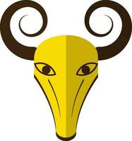 Creative astrological sign icon in capricorn with half shadow. vector