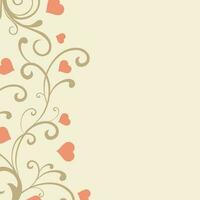Hearts and floral design decorated background. vector