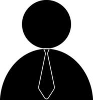 Character of business man icon with tie and dress in black. vector