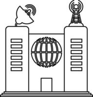 antena satélite globo en edificio. vector