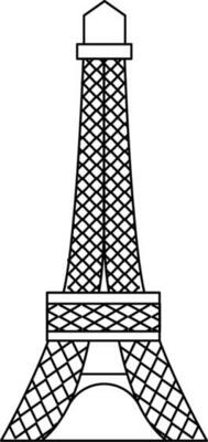 Eiffel Tower Icon in Black Thin Line.