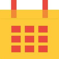 Isolated red and yellow calendar. vector