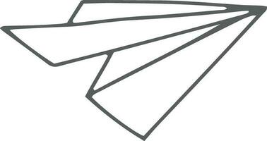 Paper airplane icon in doodle style. vector