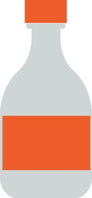 Flat bottle icon in orange color.
