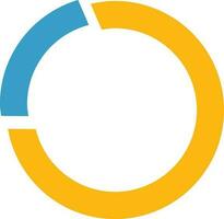 Circle infographic in yellow and blue color. vector