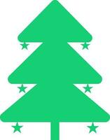 Stars decorated christmas tree on background. vector