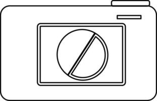 Flat illustration of a camera in line art illustration. vector