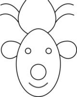 Character of reindeer face with horns. vector