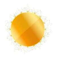 Glossy golden bulbs decorated circle on white background. vector