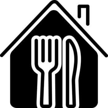 sólido icono para restaurante vector