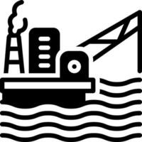 solid icon for oil platform vector