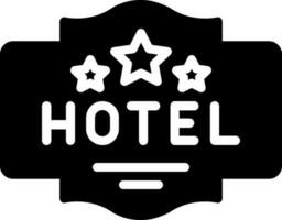 sólido icono para hotel firmar vector