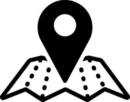 solid icon for map location vector