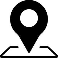 sólido icono para mapa ubicación vector