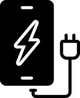 solid icon for phone charging vector