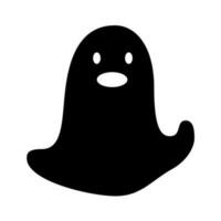 Halloween ghost, flat silhouette. Vector Illustration