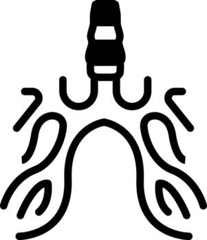 solid icon for bronchus vector