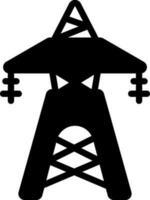 solid icon for transmission tower vector