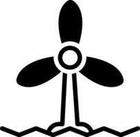 solid icon for wind turbine vector