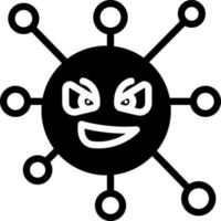 solid icon for virus vector