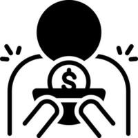 solid icon for indigent vector