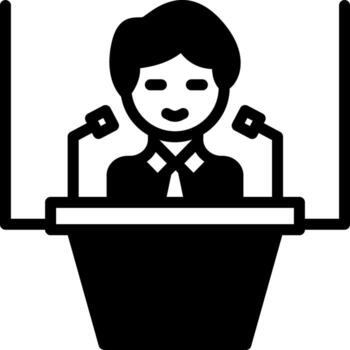 sólido icono para conferencia vector