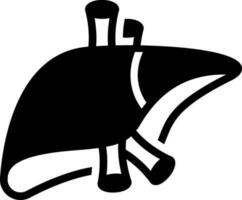 solid icon for liver vector