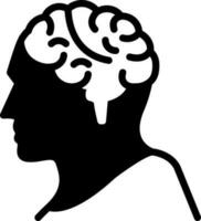 solid icon for brain vector