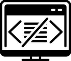 solid icon for coding vector