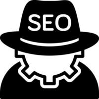 sólido icono para seo sombrero negro vector