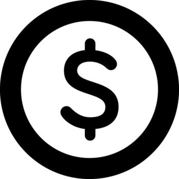 sólido icono para dólar vector