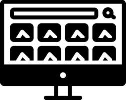 solid icon for image search vector