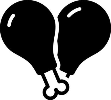 solid icon for meat vector