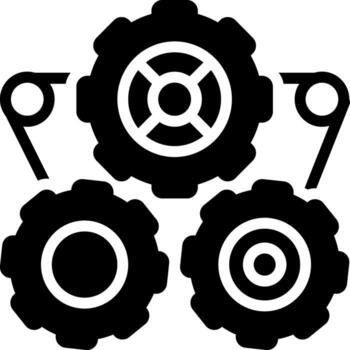 solid icon for gears vector