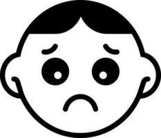 solid icon for sad vector